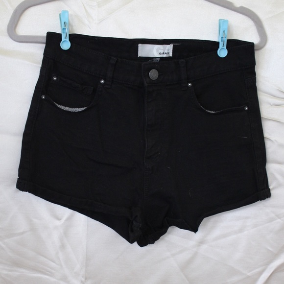 High Waisted Black Jean Shorts