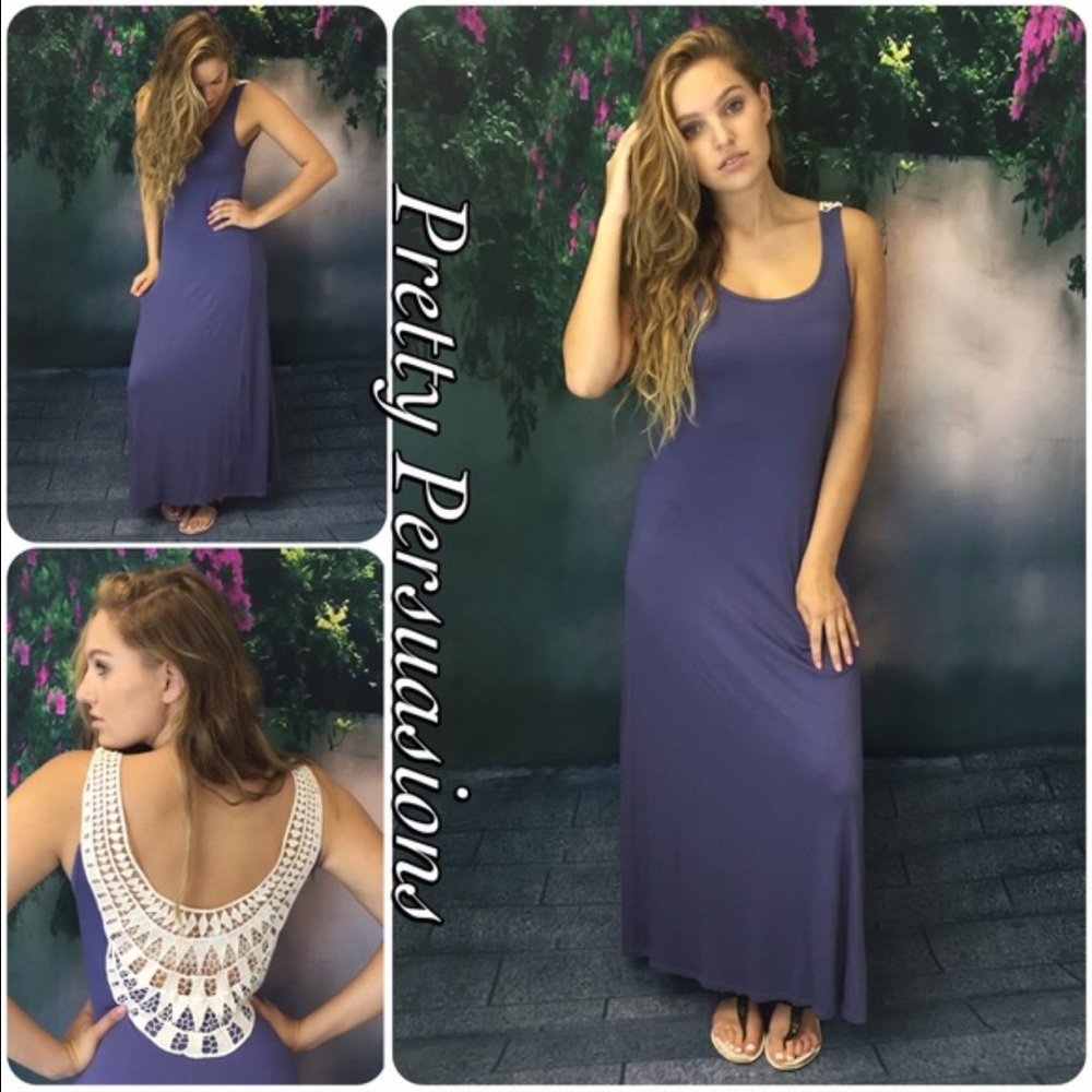 SOLD 🎉NWT Indigo Crochet Back Boho Maxi Dress - Picture 2 of 5