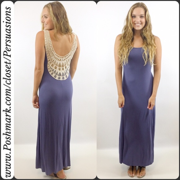 SOLD  🎉NWT Indigo Crochet Back Boho Maxi Dress - Picture 4 of 5