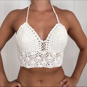 Crochet the bikini top or festival top