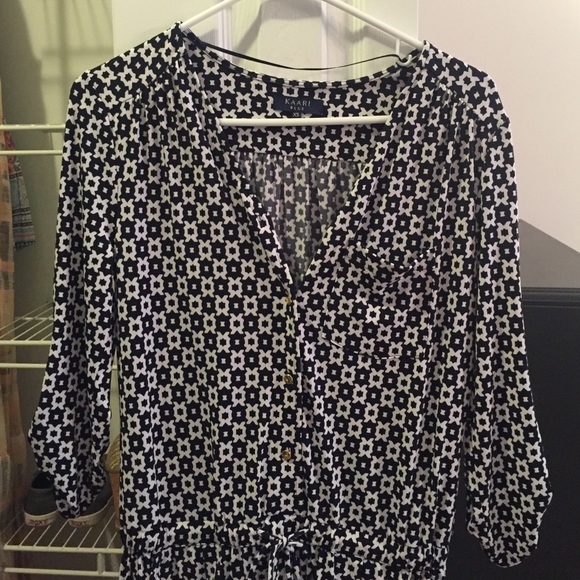 Kaari Navy and White Romper