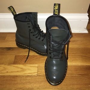 Gray Doc Marten Air Wair Boots