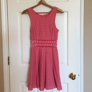 Free people pink fitted with daisies dress