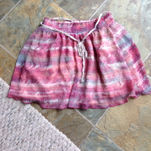 Tribal print skirt with a tie.