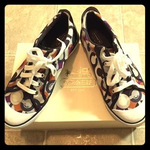 Coach Barrett sneakers purple and orange