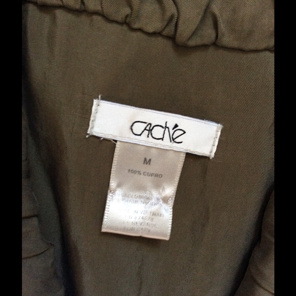 Army green snap front tie waist utility vest M - Picture 2 of 3