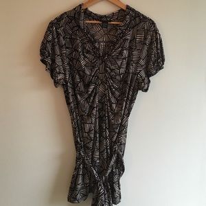 14/16 Lane Bryant Brown and Tan Patterned Blouse