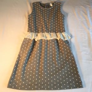 Crewcuts girls polka dot peplum dress, Sz 14