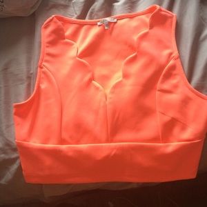 Peach V-Neck Crop Top
