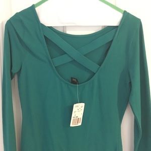 NWT Longsleeve Green Bodycon Dress