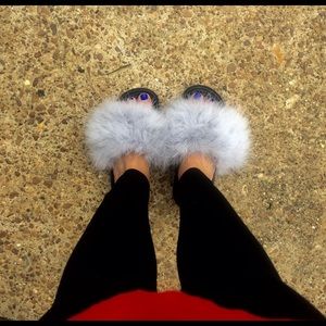 Furry Nike slides!