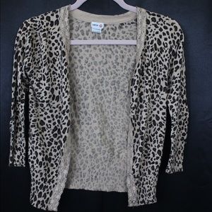 Cheetah Print Button up Sweater