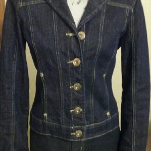 Baccini Black Denim Jacket, Size M