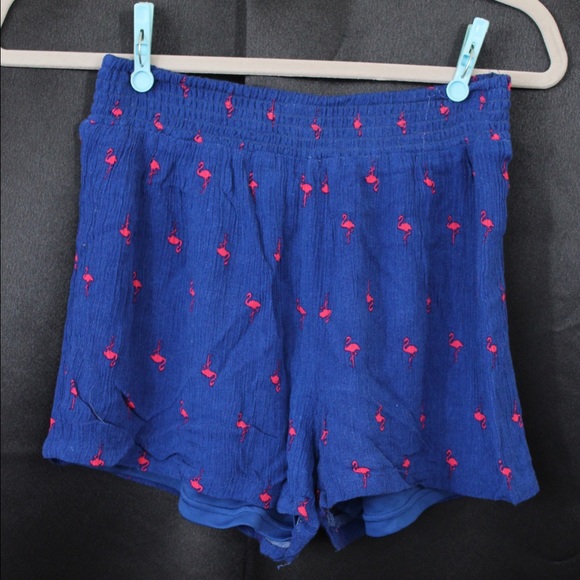 Elastic Waisted Flamibgo Printed Shorts