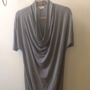 Draping gray tunic top