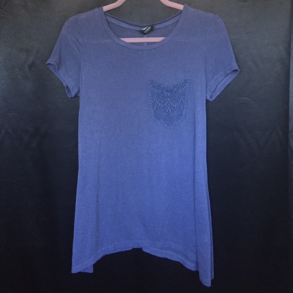 Short Sleeved Blue Pocket Shirt