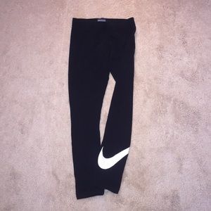 Nike black cotton mid-calf leggings
