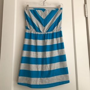 Blue striped cotton dress