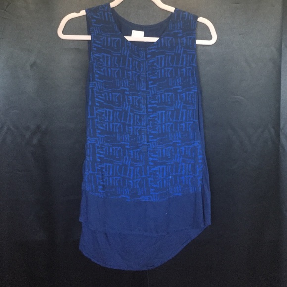 Blue Patterned Tank Top