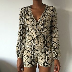 SALE! Sexy Python Print Romper with back cutout