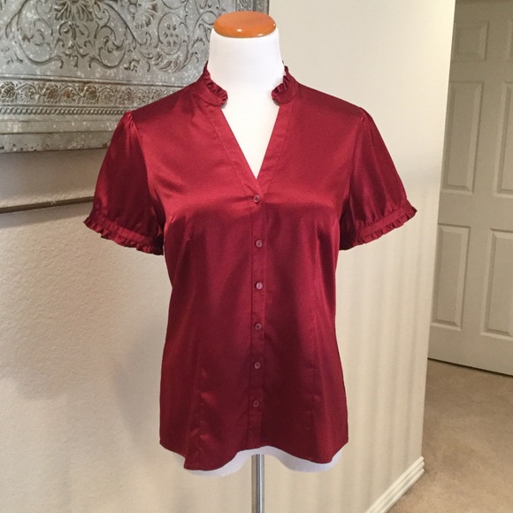 The Limited satin ruffle blouse