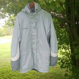 Columbia Lt Blue & Gray 3-in-1 Ski Parka Jacket