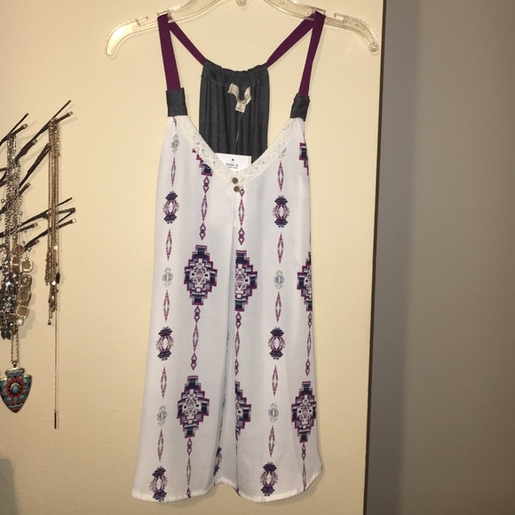 Hi-low aztec tank top