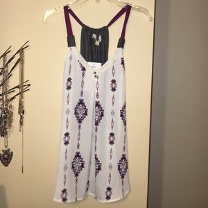 Hi-low aztec tank top