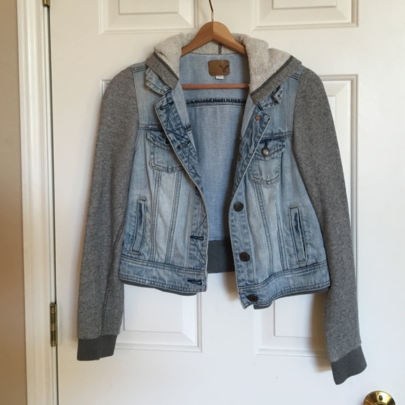 American eagle jean jacket sweatshirt