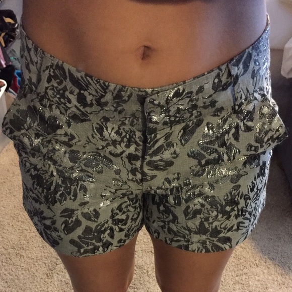 LC Lauren Conrad Pants - Beautiful LC Silver Brocade Shorts