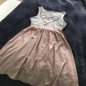 Charlotte Russe grey & pink jeweled dress