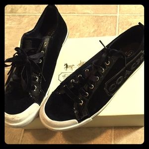 Coach Fabiana Black Velvet Sneakers