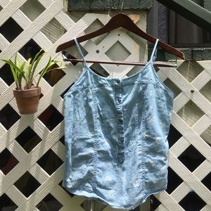 Denim strapped tank top