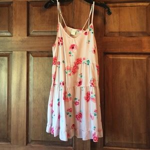 Pink floral flowy summer dress