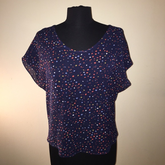 BCBGeneration blue sheer top, small