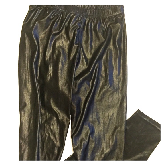 Black "leather" tights (not actual leather)