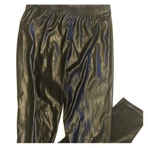 Black "leather" tights (not actual leather)