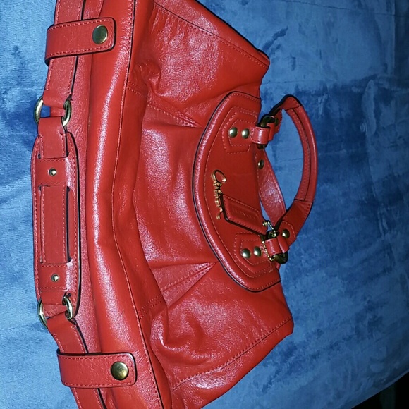 Red Coach handbag