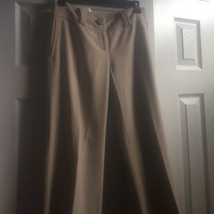 Womens Ann Taylor tan wide leg trousers