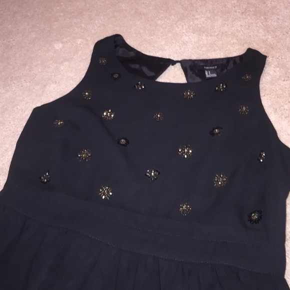 Black dress with beading on the top - Picture 3 of 3