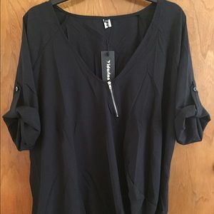 Yidarton Black Blouse