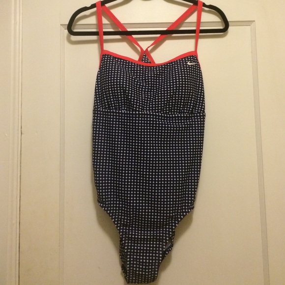 Nike polka dot active one piece swimsuit
