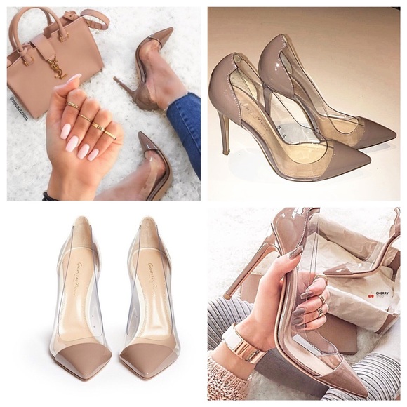 ❌SOLD❌ Patent Nude Gianvito Rossi Plexi Pump