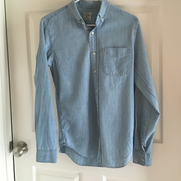 Extra small j crew men's chambray button up