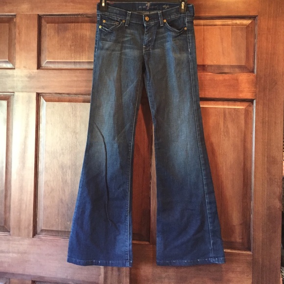 7 for all mankind. flare dark wash jeans - Picture 1 of 3