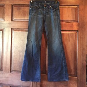 7 for all mankind. flare dark wash jeans