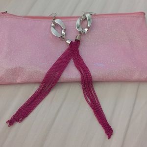 Hot pink dangle earrings