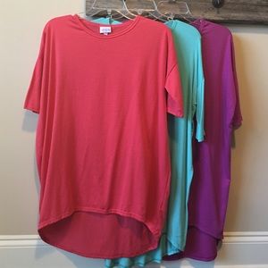 3 solid color LuLaRoe Tunics
