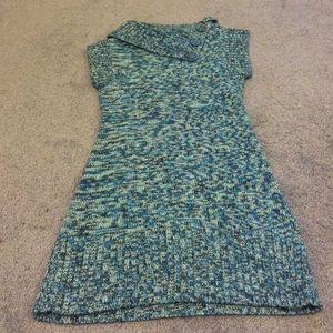 Blue and black sweater dress