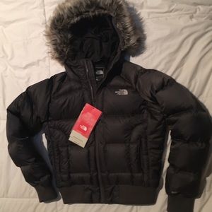 North Face 550 down fill charcoal jacket